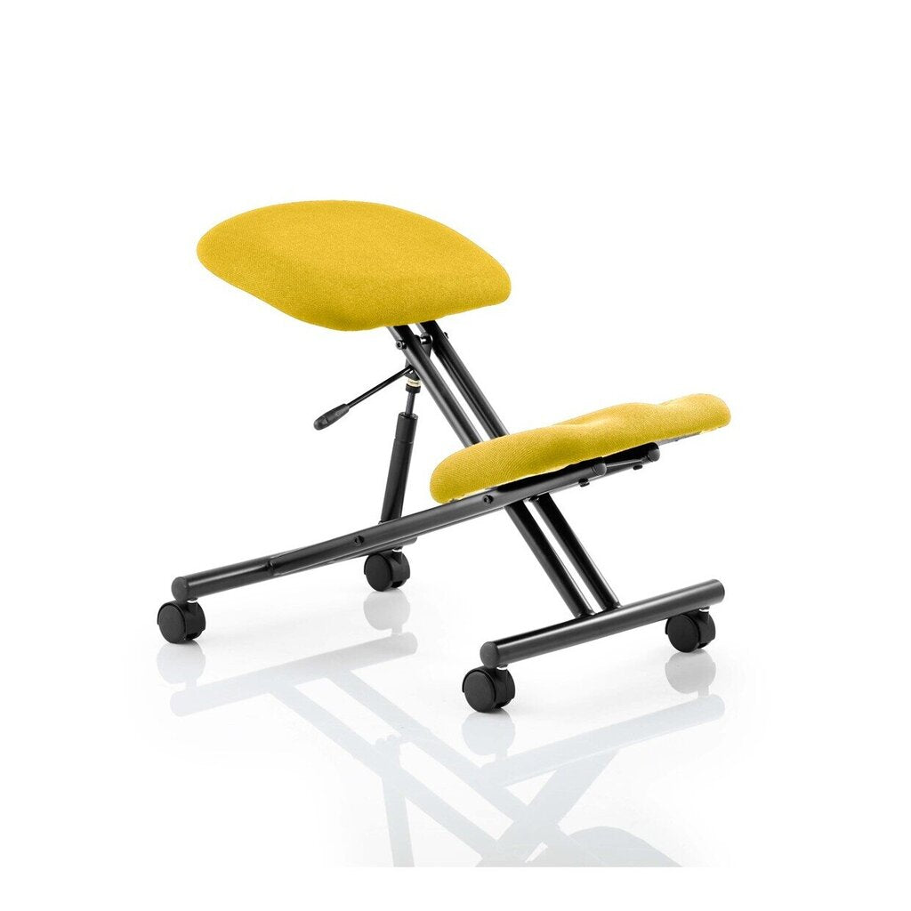 Kneeling stool - Black frame/Yellow fabric
