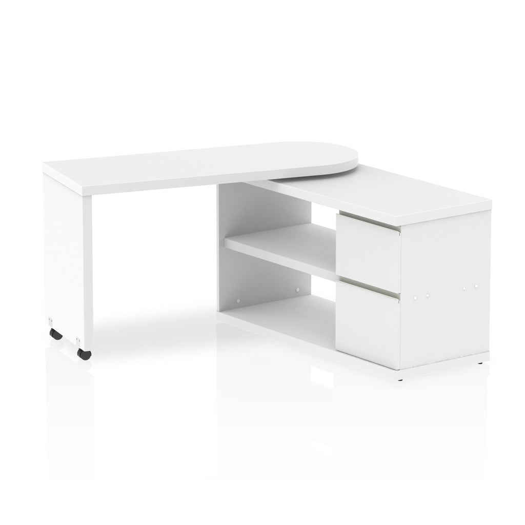 White Fleur home desk extended view