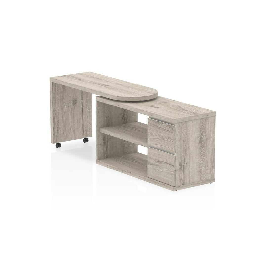 Fleur home desk extended - Grey oak finish