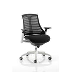 Dynamic Flex chair with white frame and black mesh