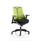 Dynamic Flex chair, black frame with green back