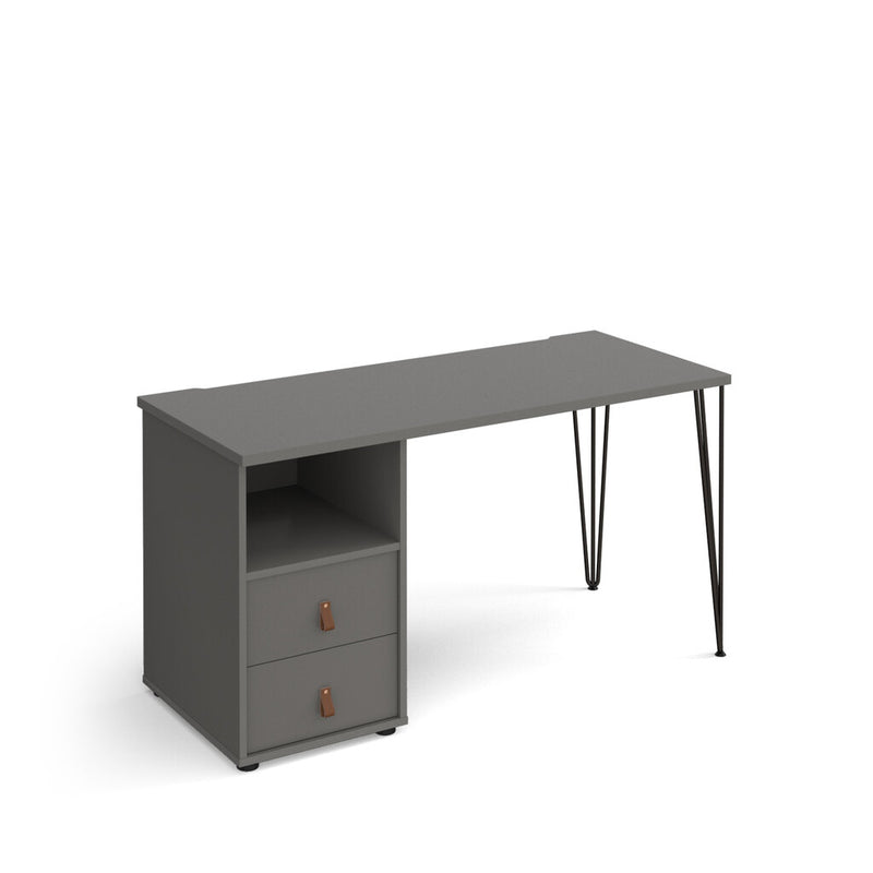 Tikal grey desk with grey drawer unit