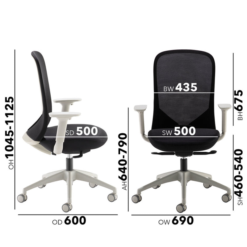 Dams Sway task chair dimensions