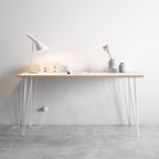 White hairpin desk
